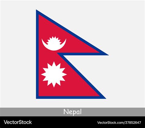 Nepal nepalese national country flag banner icon Vector Image