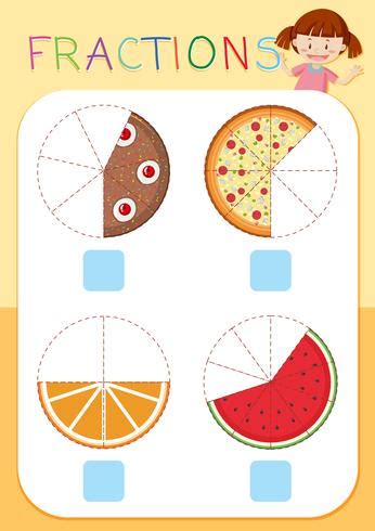 Set of cake fractions 299247 Vector Art at Vecteezy