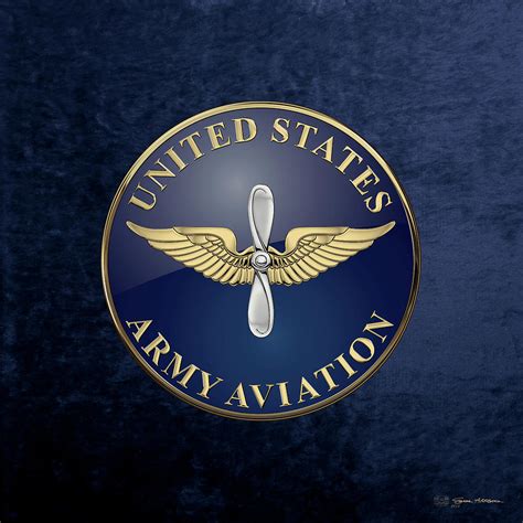 U. S. Army Aviation - Branch Insignia over Blue Velvet Digital Art by ...