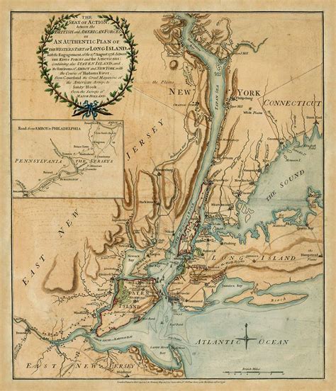 Map of the Battle of Long Island, New York, 1776 (With images ...