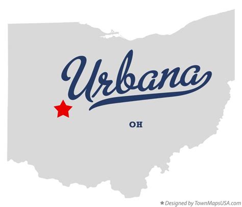 Map of Urbana, OH, Ohio