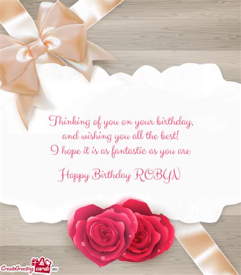 Happy Birthday ROBYN - Free cards