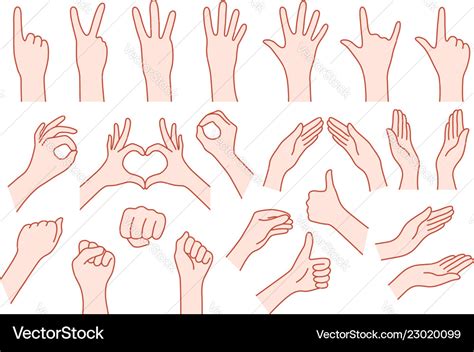 Collection hand shape like gesture Royalty Free Vector Image