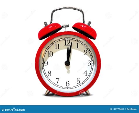 Retro Alarm Clock on White Background Stock Image - Image of clock, style: 117778401