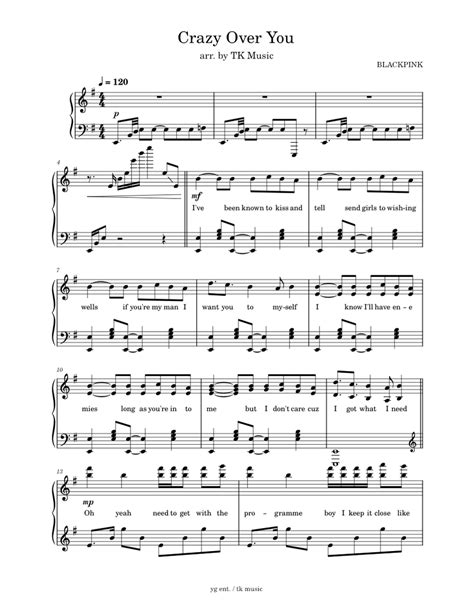 Crazy Over You - BLACKPINK Sheet music for Piano (Solo) | Musescore.com