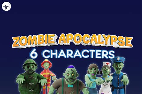 6 Cartoon Zombie APOCALYPSE Characters with Rig and Blendshapes | 3D 角色 | Unity Asset Store