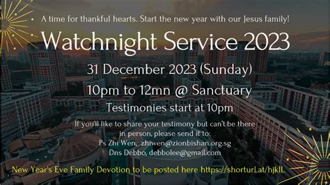 Watchnight Service 2023 | Zion Bishan Bible-Presbyterian Church