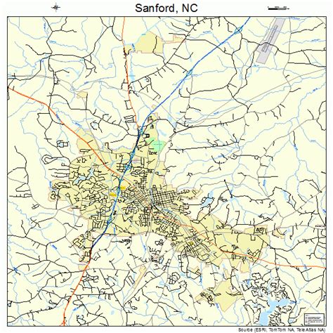 Sanford North Carolina Street Map 3759280