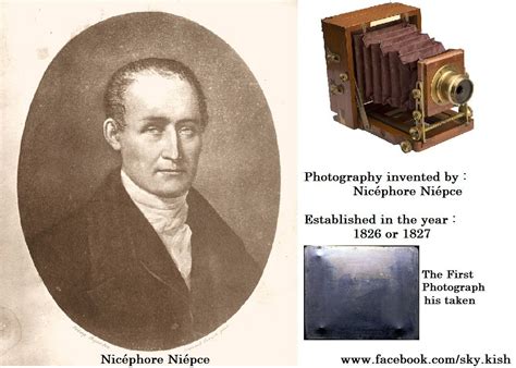 Photography invented by : Nicéphore Niépce August Otto. Year - 1826 or ...