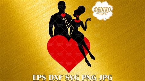 Valentine Black Couple SVG, Afro Woman SVG, Afro Man SVG, Vector ...