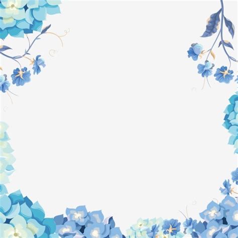 Blue Flower Border Clipart | Best Flower Site