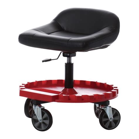 Traxion GearSeat Adjustable Shop Stool with Casters and Tool Tray Steel ...