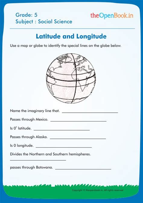 Longitude And Latitude Worksheets Free