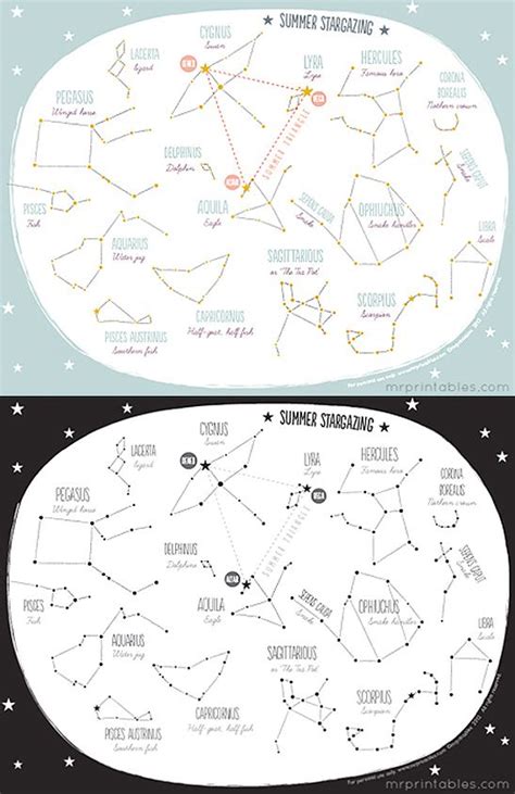 FREE Printable Summer Stargazing Constellation Map | Constellation map, Constellations ...