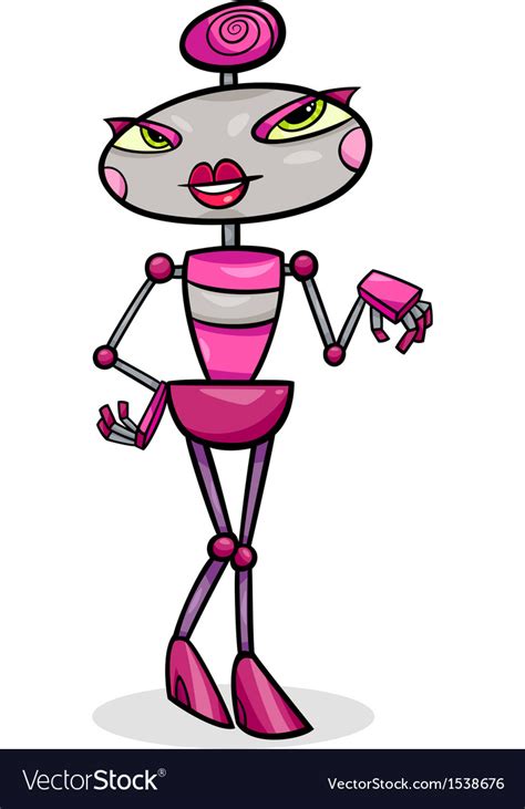 Cartoon female robot Royalty Free Vector Image