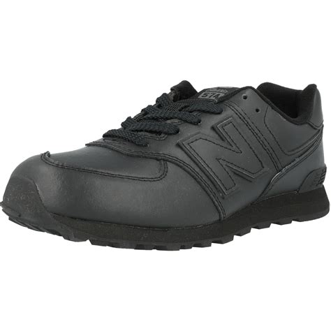 New Balance 574 Black Leather - Trainers Shoes - Awesome Shoes