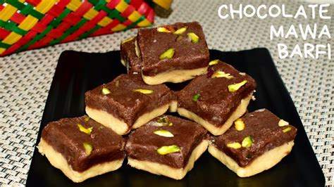 Chocolate Mawa Barfi || Two Layer Chocolate Barfi || Khoya Chocolate Barfi Recipe || Festival ...