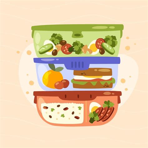 Free Vector | Hand drawn meal prep illustration