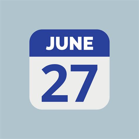 June 27 Calendar Date Icon 23203091 Vector Art at Vecteezy