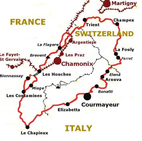 Tour Du Mont Blanc Route Map