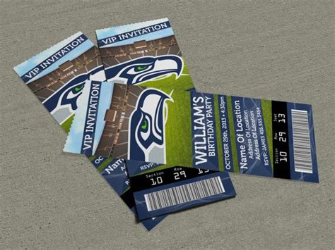 Seattle Seahawks Birthday Party/Event Ticket by MapleSyrupDesign, $9.00 ...