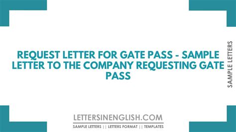 Request Letter for Gate Pass - Sample Letter to the Company Requesting Gate Pass - Letters in ...