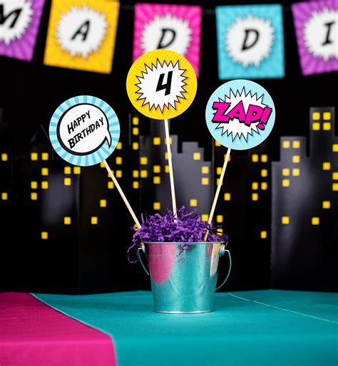 Superhero Party Decorations in Pink – 505 Design, Inc