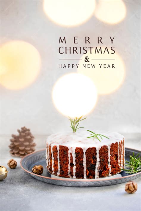 Premium Photo | Traditional Christmas cake with fruits and nuts