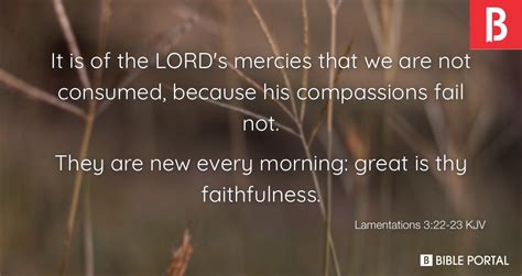 Lamentations 3:22-23 KJV - Bible Scripture Image - Bible Portal