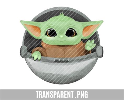 Baby Yoda Clip Art Transparent Png Baby Yoda Cute Alien | Etsy