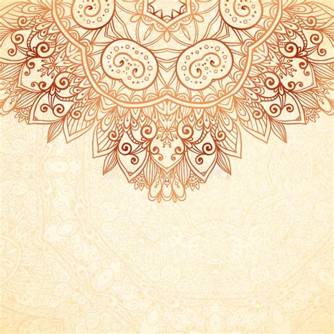 Ornate Vintage Background in Mehndi Style Stock Vector - Illustration ...