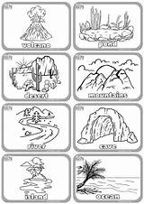 Land And Water Forms Mini Coloring Flashcards Activity  Ezpzlearncom sketch template