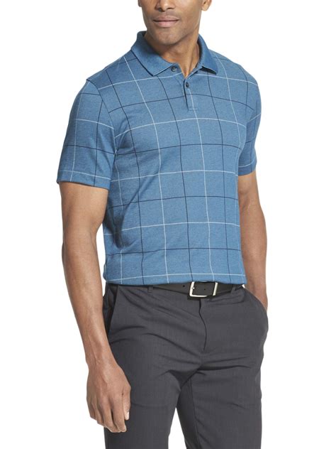 Van Heusen Mens Big and Tall Flex Short Sleeve Stretch Windowpane Polo Shirt