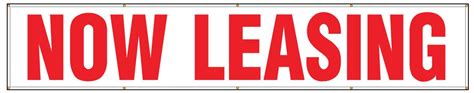 Buy our "Now Leasing" 3'h x 16'w banner from Signs World Wide