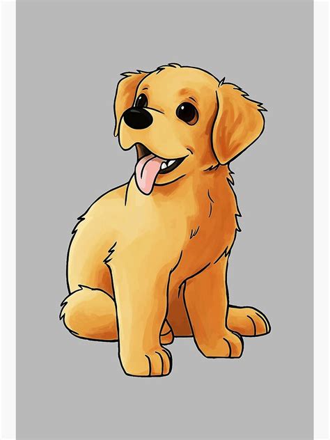 Curious Golden Retriever Dog Cartoon Vector Clipart, 50% OFF