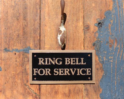 RING BELL for SERVICE sign. Wall Plaque. Cast Bronze Resin. Gate ...