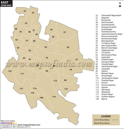 Bangalore East Zone Map | Area map, East, Zone