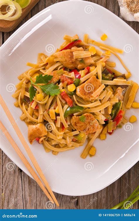 Bami goreng. stock image. Image of fried, chicken, cooking - 141906759