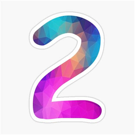 "Number 2 Colorful Art Funny Two Gift" Sticker for Sale by Shariss | Redbubble