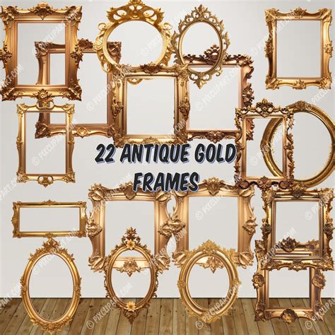 22 Antique Gold Frames Clipart Vintage Clip Art Graphics for Altered ...