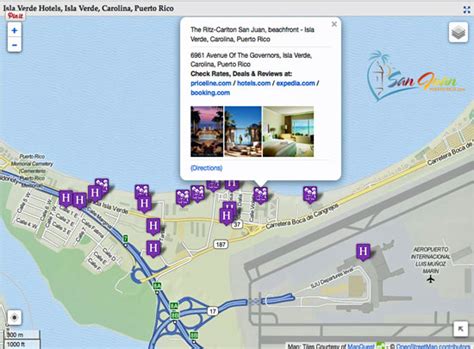 Isla Verde Hotels Map - Carolina - Full map, photos, full details