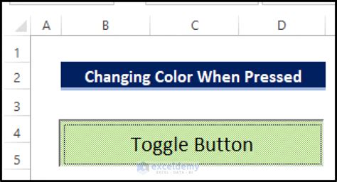 How to Change Color of Toggle Button When Pressed in Excel