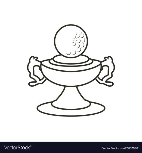 Trophy with ball golf isolated icon Royalty Free Vector