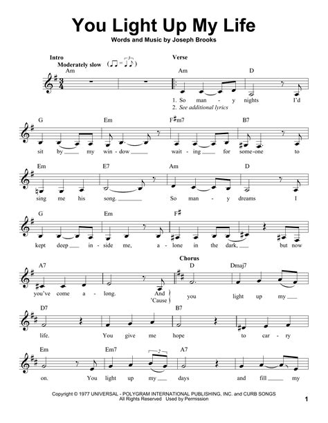 You Light Up My Life (Pro Vocal) - Print Sheet Music Now