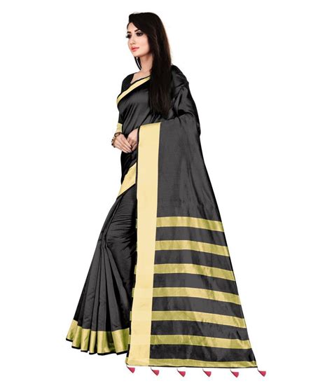 Bhagyavati Designer Black Cotton Saree - Buy Bhagyavati Designer Black ...