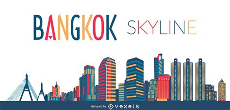 Bangkok Skyline Silhouette Vector Download