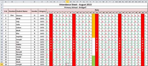 6+ Attendance Sheet Templates | Attendance sheet, Attendance sheet ...