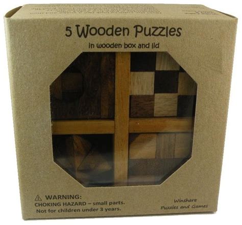 5 Wooden Puzzles Gift Set In A Wooden Box | Puzzles gifts, Wooden boxes ...