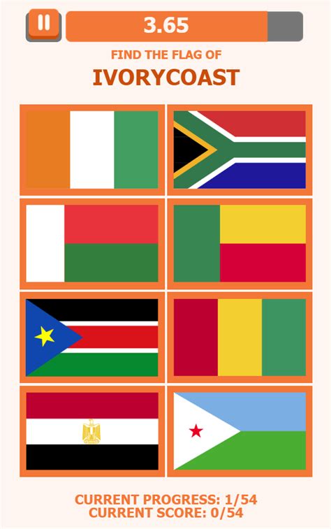 Africa Flags Quiz Game by Sparximer | CodeCanyon