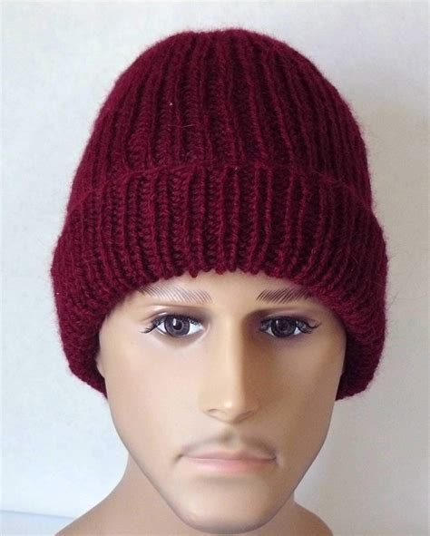 Knitting PATTERN Knit Slouchy Beanie Hat Pattern Mens Teen - Etsy Australia